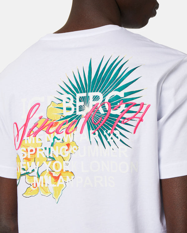Floral Print white t-shirt