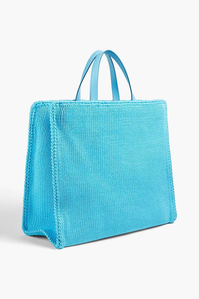 Dolce & Gabbana Turquoise Knit Tote Bag