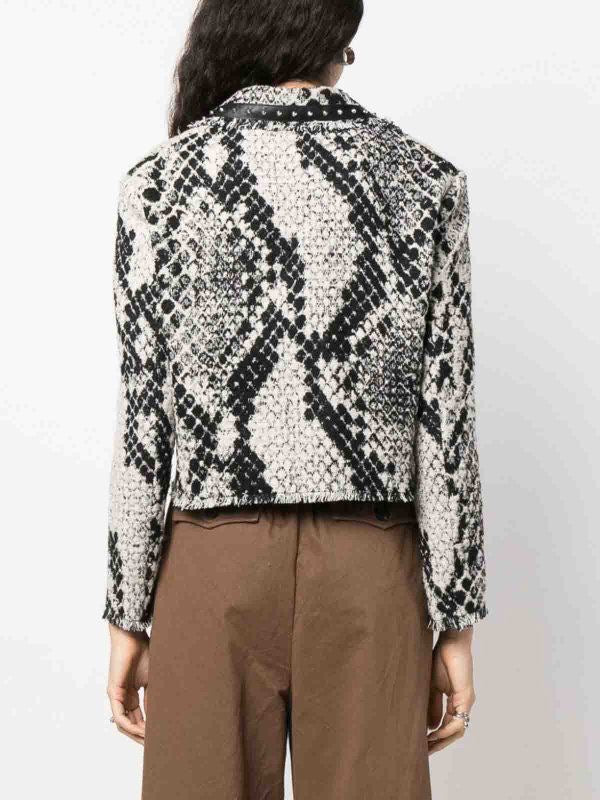 Pinko Snake Print Cropped Blazer
