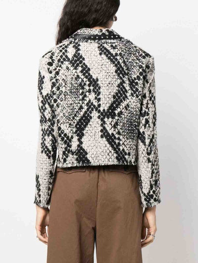 Pinko Snake Print Cropped Blazer