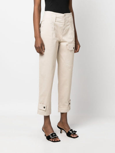 Pinko Cream Cargo Cropped Trousers
