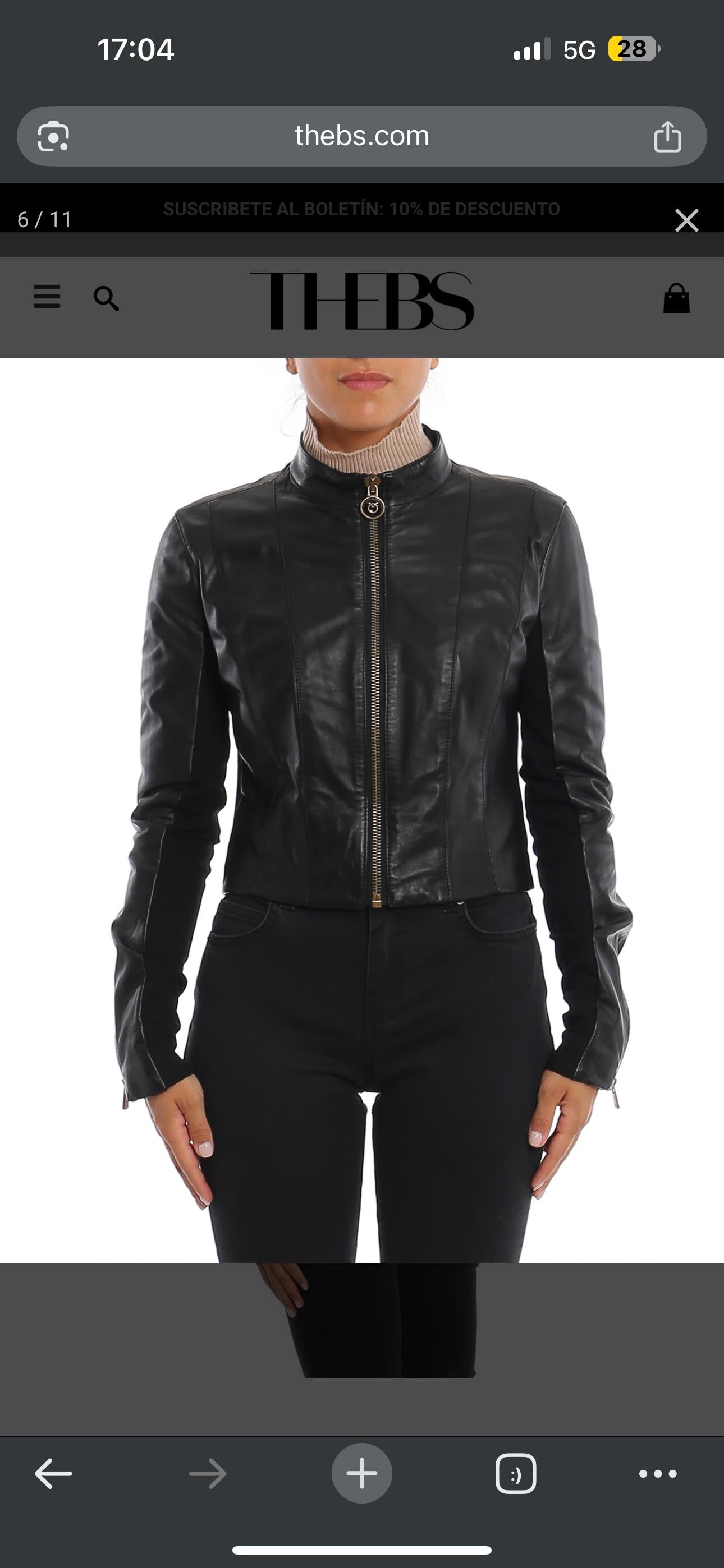 Pinko Black Faux Leather Cropped Jacket