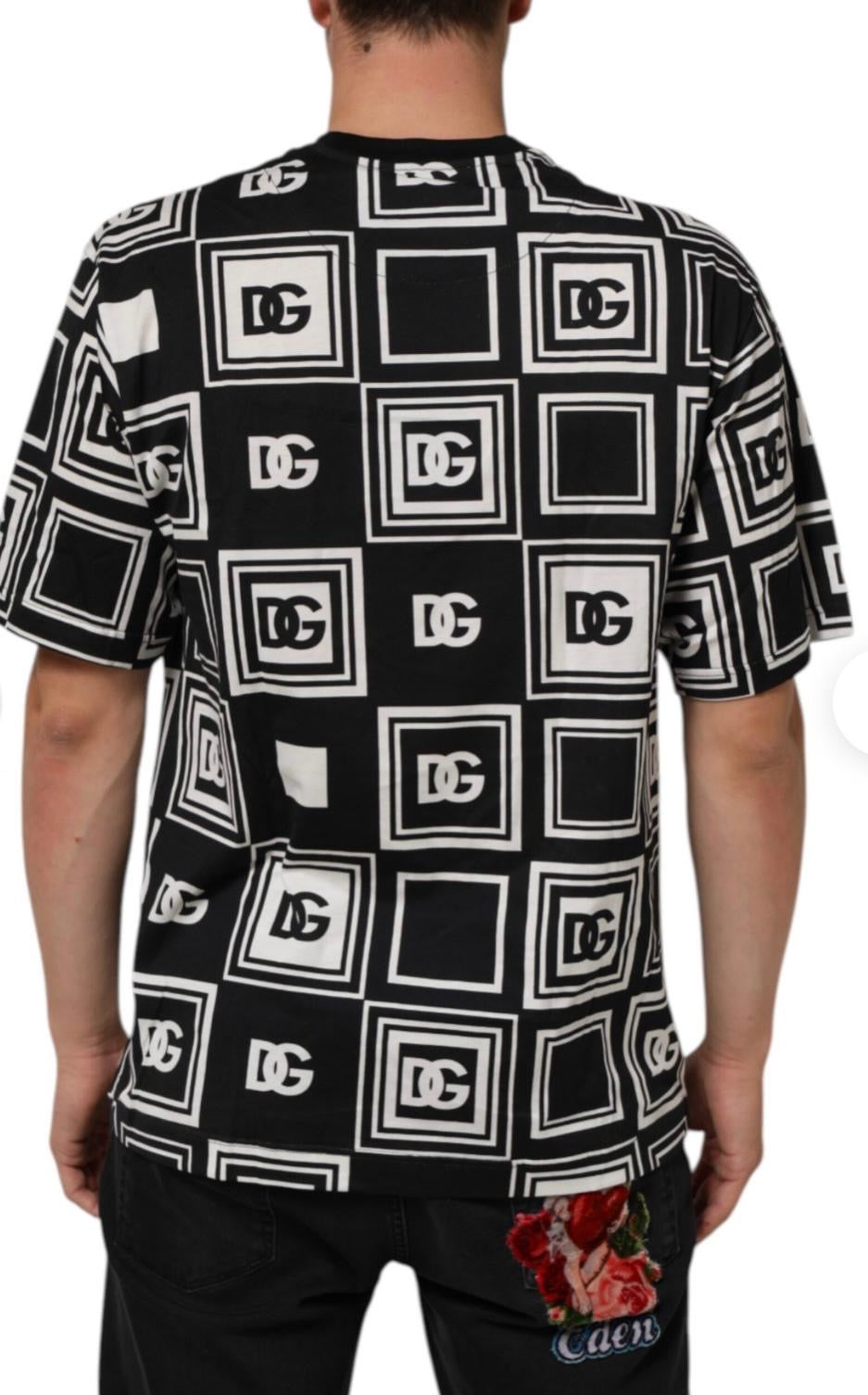 Dolce & Gabbana Black & White Logo Grid T-Shirt