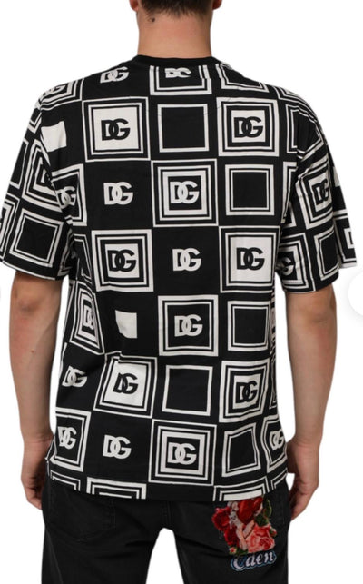 Dolce & Gabbana Black & White Logo Grid T-Shirt