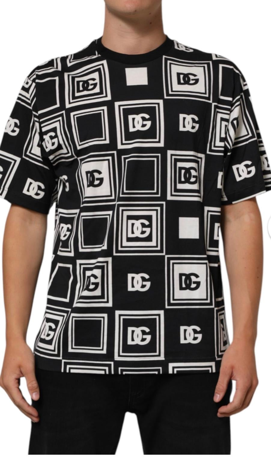 Dolce & Gabbana Black & White Logo Grid T-Shirt