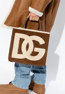 Dolce & Gabbana Brown Sherpa Logo Tote