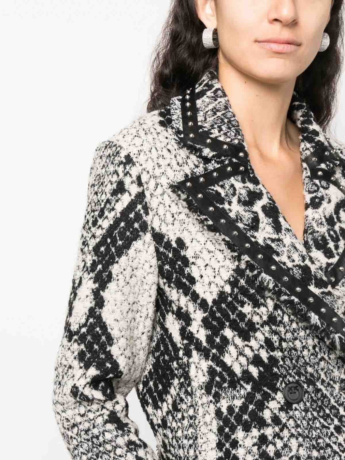 Pinko Snake Print Cropped Blazer