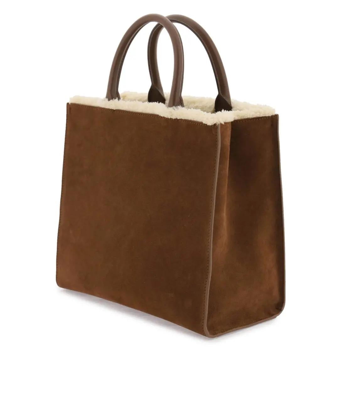 Dolce & Gabbana Brown Sherpa Logo Tote