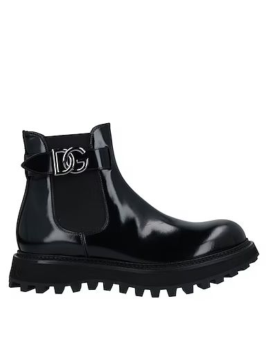 Dolce & Gabbana Black Patent Leather Chelsea Boots