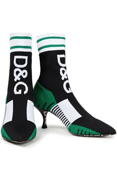 D&G Jacquard-Knit Sock Boots