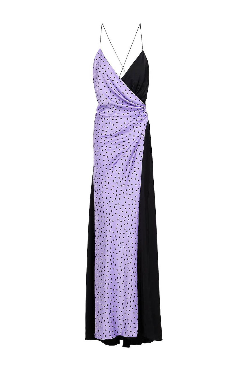 fitted lace wedding dress Annie Retro Polka Dot Dress in Purple/Black main image 0