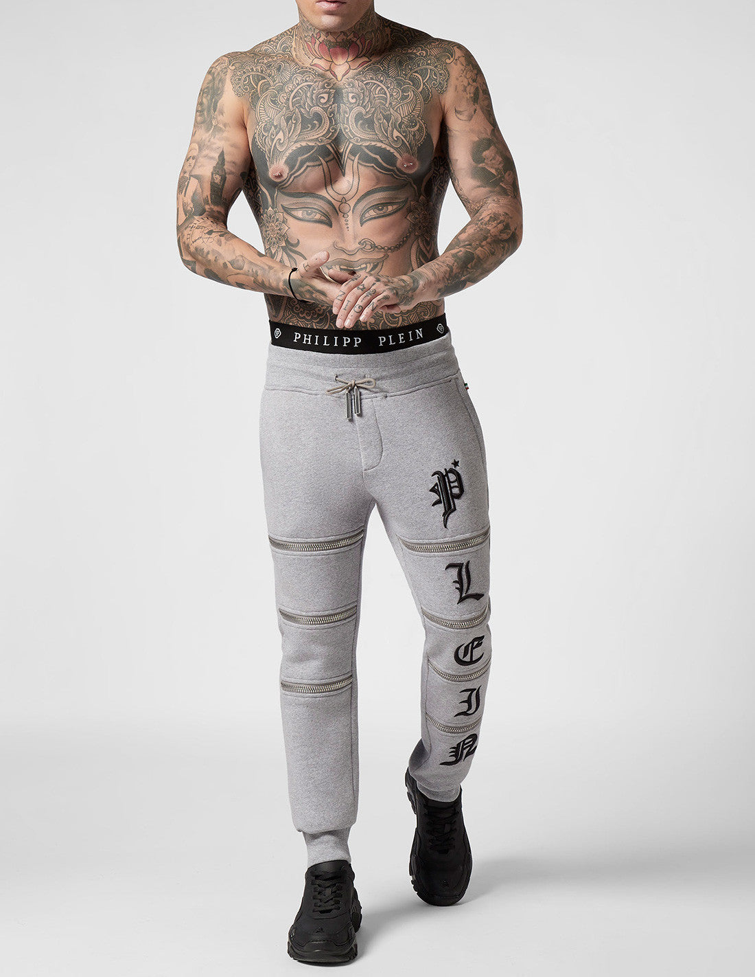 Philipp Plein Black Jogging Zip Hoodie Logo
