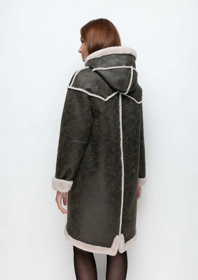 Sheepskin Coat with a hood