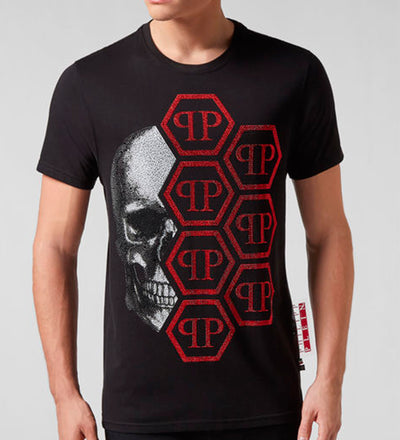 T Shirt Platinum Cut Round Neck Skull
