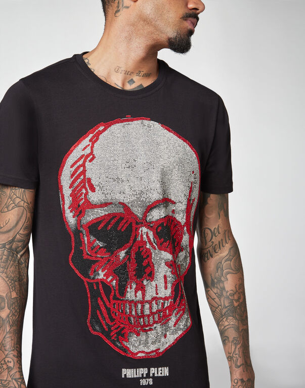 T-Shirt Round Neck Red Skull