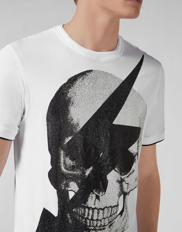 Philipp Plein Skull and Crystal Thunderbolt T-Shirt
