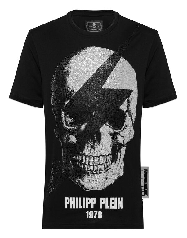 Philipp Plein Skull and Crystal Thunderbolt T-Shirt